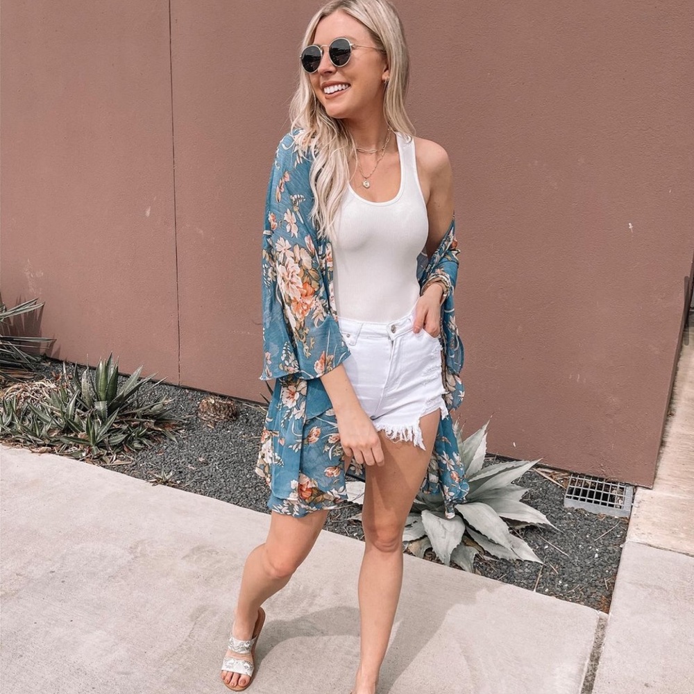 Floral duster kimono